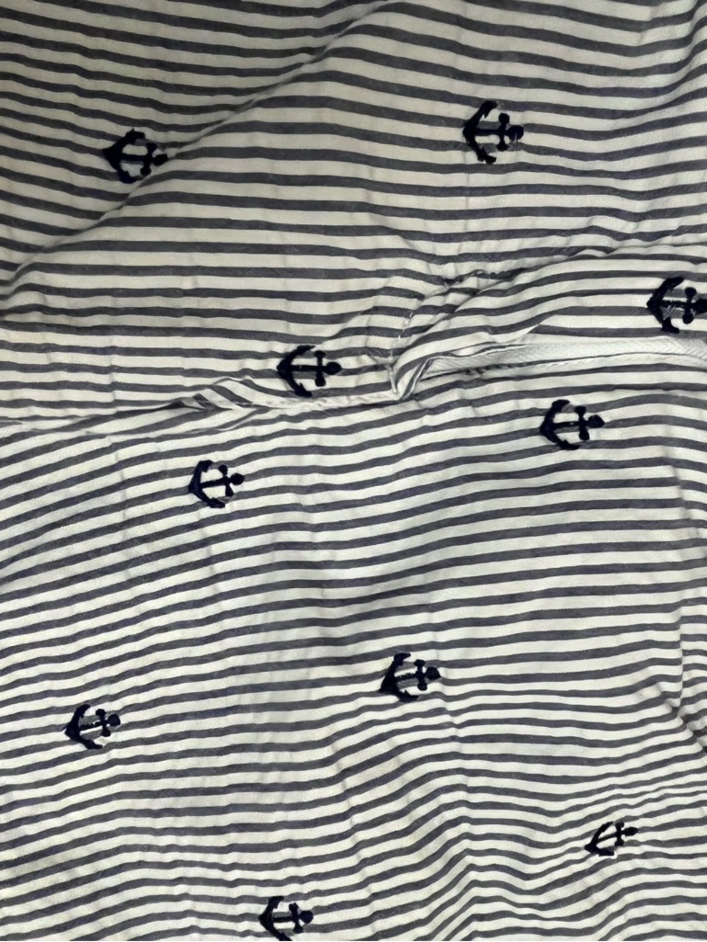 British Khaki Women's Seersucker Anchor Shorts. Size 6. Blue White. Pockets